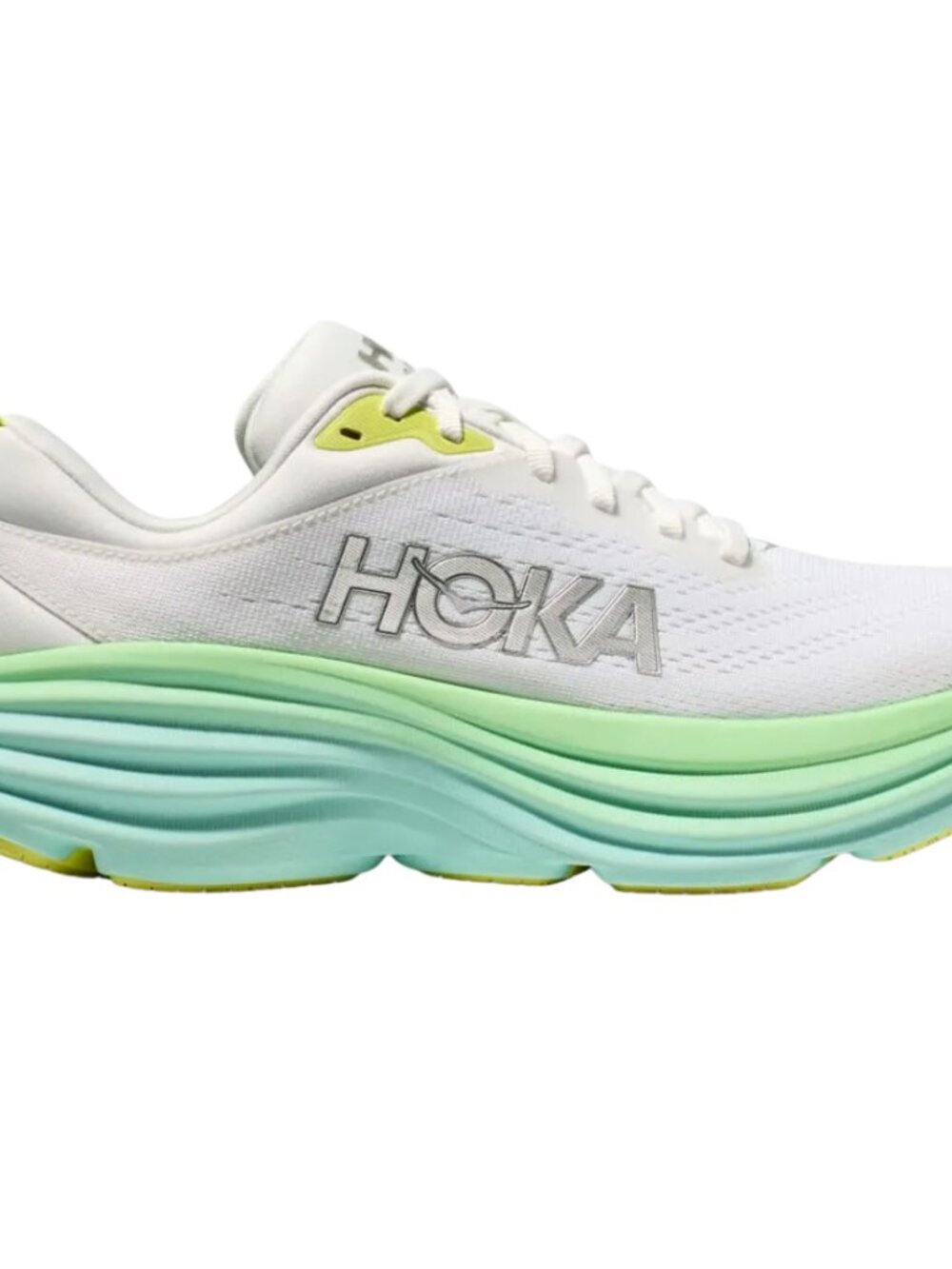 Hoka One One Bondi 8 Running Shoe Women's 6B Blanc de Blanc Sunlit Ocean Walking